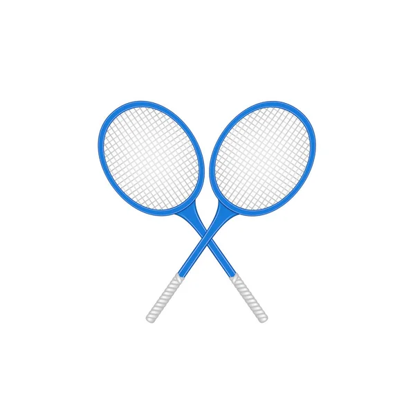 Crossed tennis rackets in retro design — Stock Vector