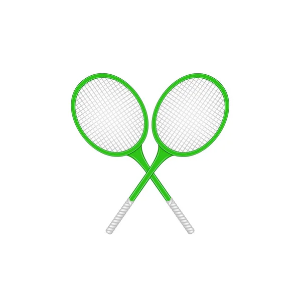 Crossed tennis rackets in retro design — Stock Vector