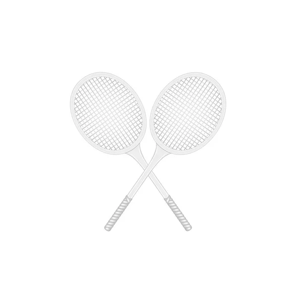 レトロなデザインでテニス ラケットを交差 — ストックベクタ