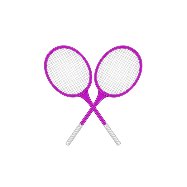 Crossed tennis rackets in retro design — Stock Vector