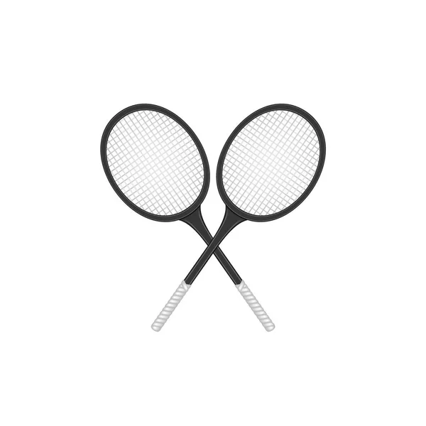 Crossed tennis rackets in retro design — Stock Vector