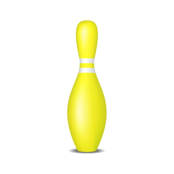 Bowling stift i gul design med vita ränder — Stock vektor