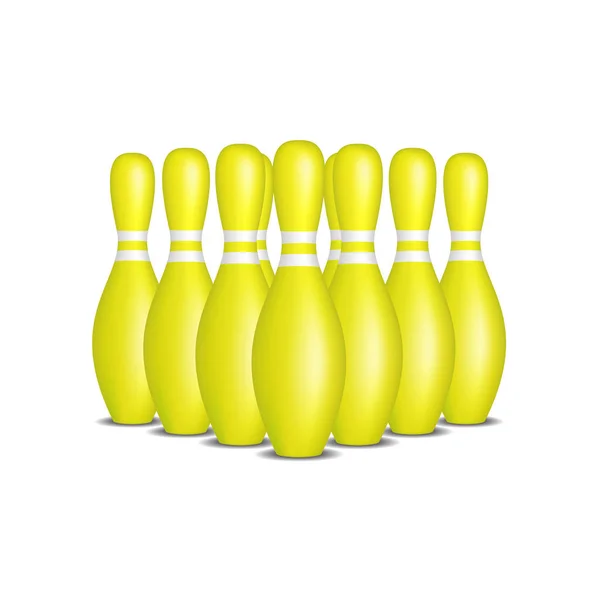 Bolos de diseño amarillo con rayas blancas en formación — Vector de stock