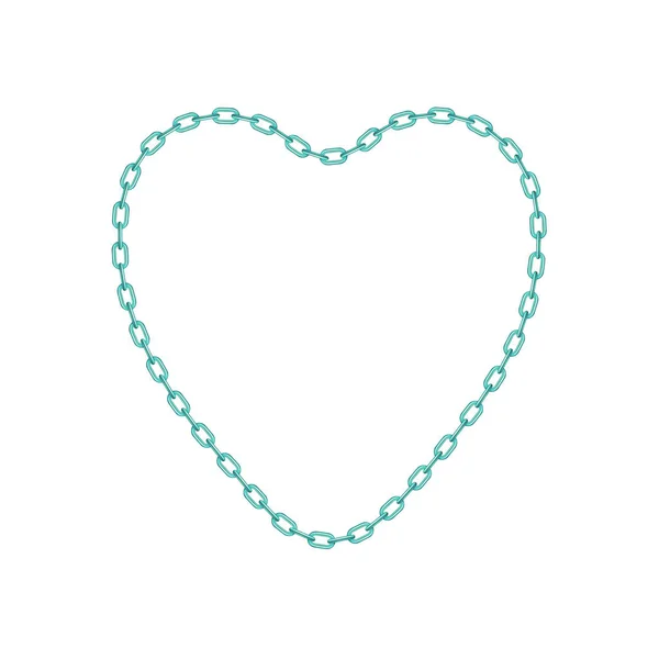 Chaîne turquoise en forme de coeur — Image vectorielle