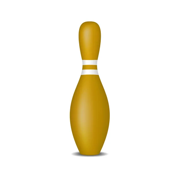 Bowling pin in brown design with white stripes — Stock Vector
