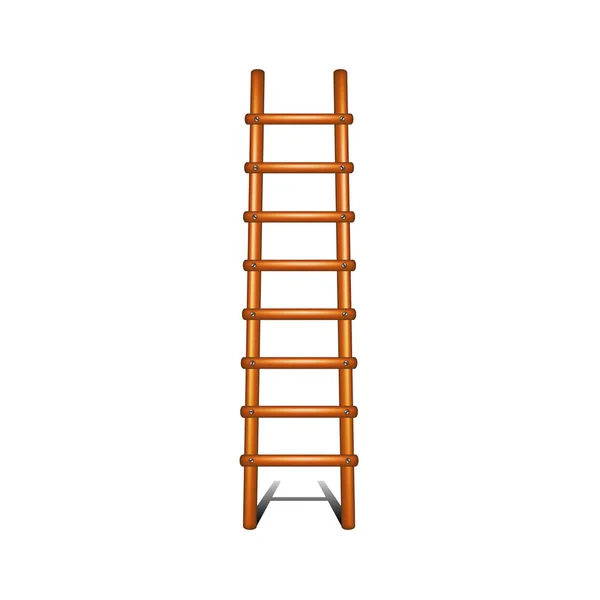 Wooden ladder with shadow leading up — Stock Vector