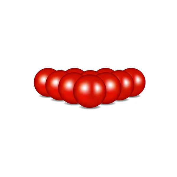 Кульки в червоному дизайні, що стоять у формуванні — стоковий вектор