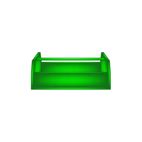 Caixa de ferramentas de madeira vazia em design verde — Vetor de Stock