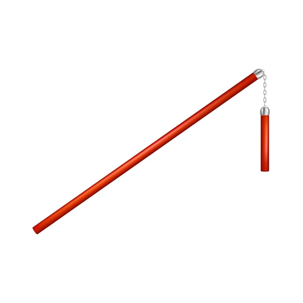 Dreschflegel in roter Ausführung mit Kette — Stockvektor