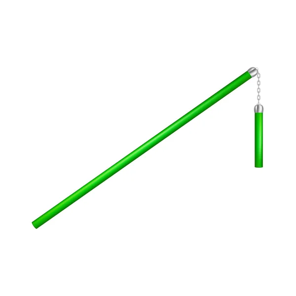 Флакон в зеленом дизайне с цепью — стоковый вектор