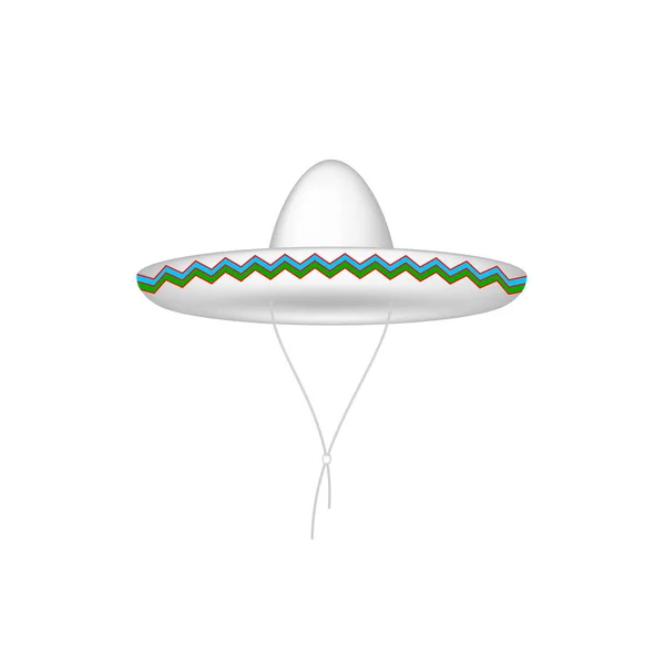 Topi Sombrero dalam desain putih - Stok Vektor