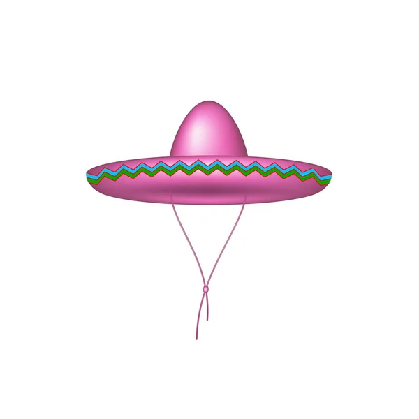 Chapéu Sombrero em design rosa — Vetor de Stock