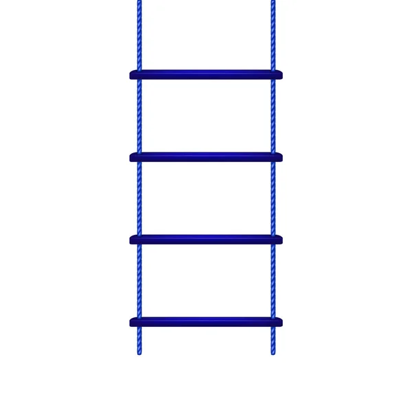 Mavi tasarım ahşap ip merdiven — Stok Vektör