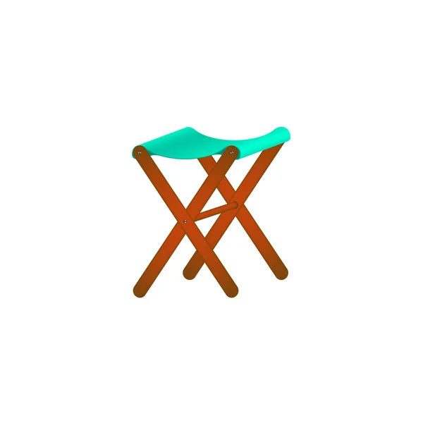 Cadeira de madeira dobrável em design retro — Vetor de Stock