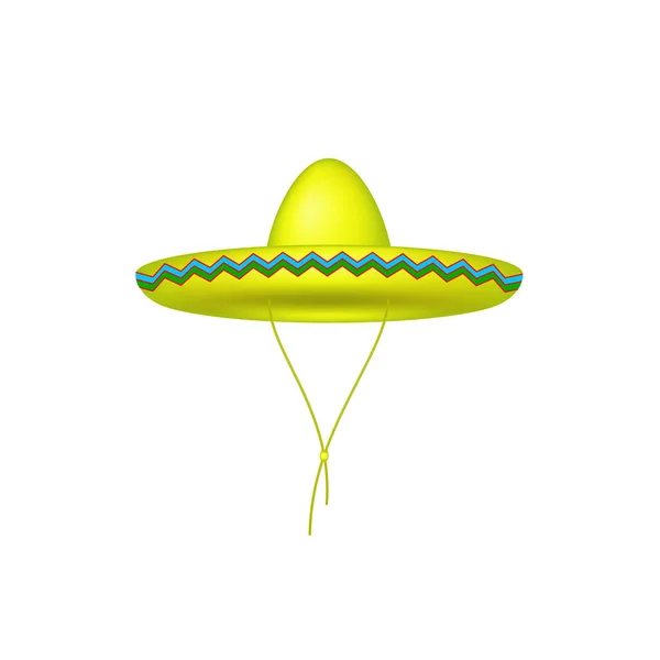 Chapéu Sombrero em design amarelo — Vetor de Stock