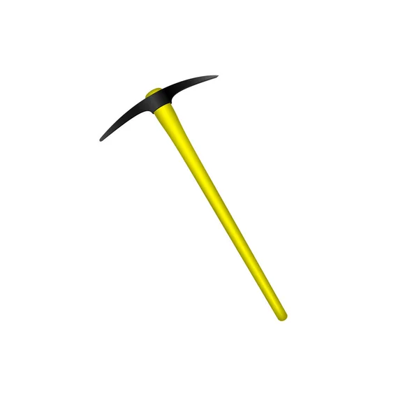 Mattock in black design with yellow handle — Stock Vector