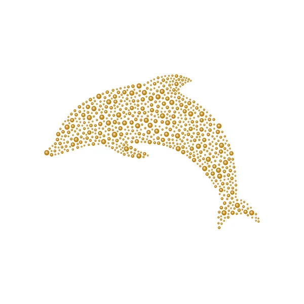 Dolphin made of brown balls — Stock Vector