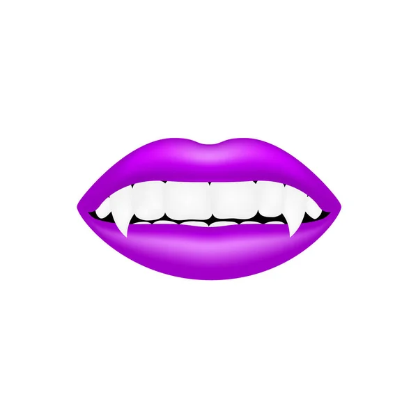 Vampier mond in paars ontwerp — Stockvector