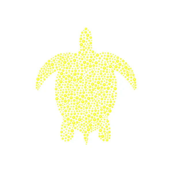 Turtle in yellow design — Stock Vector