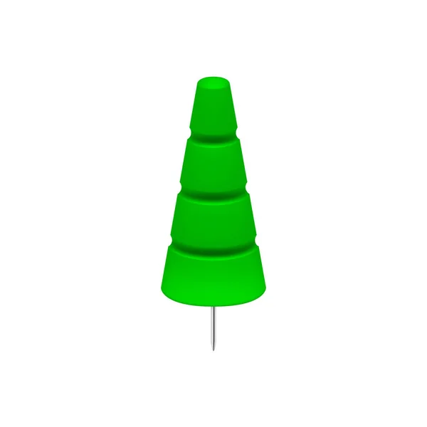 Zielony pinezkę w kształcie drzewa — Wektor stockowy