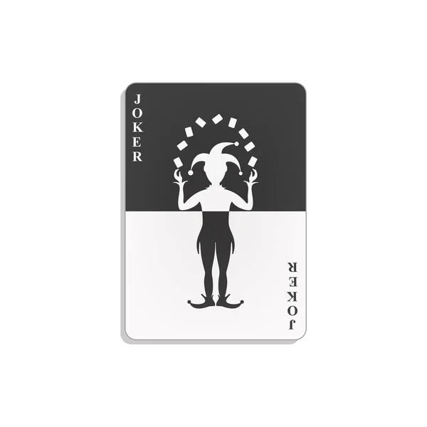 Playing card with Joker in black and white design Stock Illustration