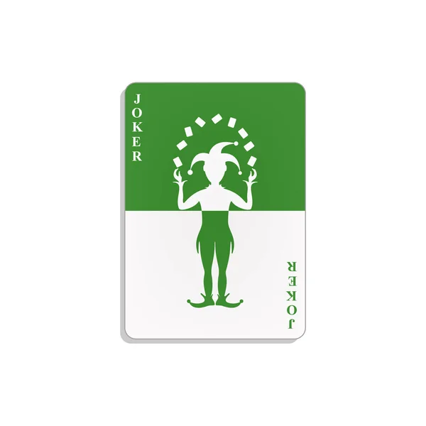 Carte Gioco Con Joker Bianco Verde Con Ombra Sfondo Bianco Vettoriali Stock Royalty Free