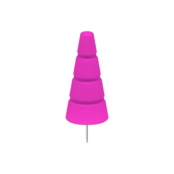 Roze Push Pins Vorm Van Boom Witte Achtergrond — Stockvector