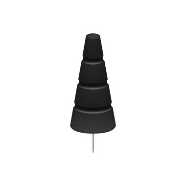 Şeklinde ağaç beyaz arka planda siyah iğneye