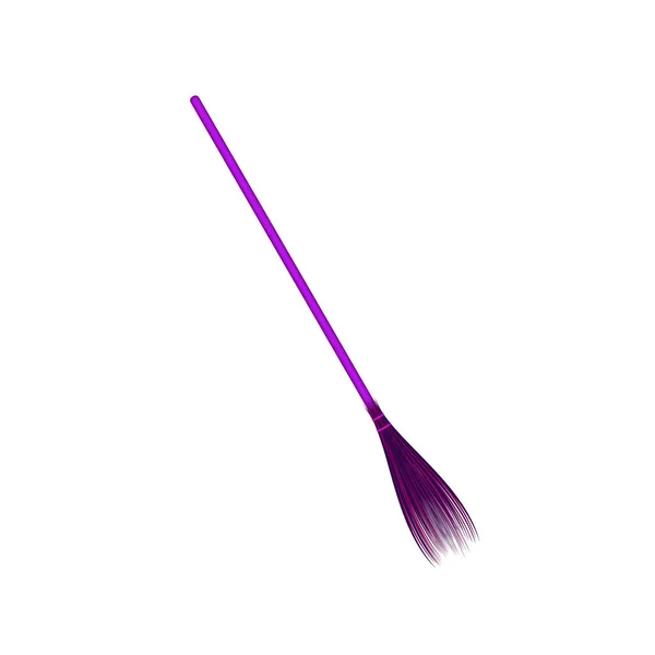 Vintage Broom Purple Design White Background — Stock Vector