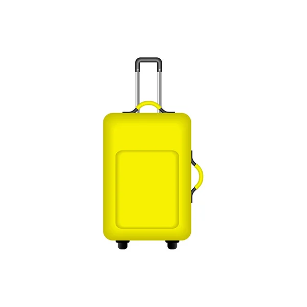 Maleta Viaje Diseño Amarillo Sobre Fondo Blanco — Vector de stock