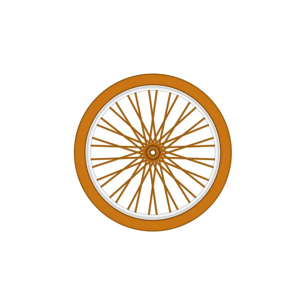 Roda Bicicleta Madeira Isolada Fundo Branco — Vetor de Stock