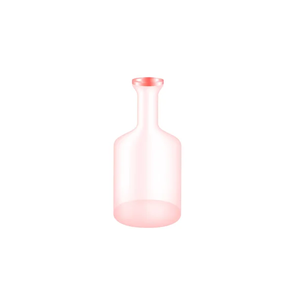 Empty Bottle Red Design White Background — Stock Vector