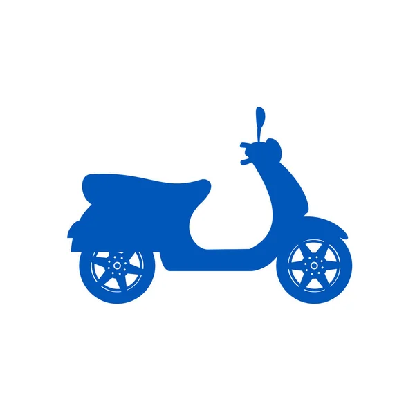 Silueta Scooter Diseño Azul Sobre Fondo Blanco — Archivo Imágenes Vectoriales