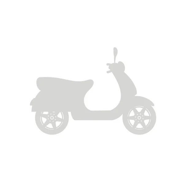 白の背景にグレーのデザインのスクーターのシルエット — ストックベクタ