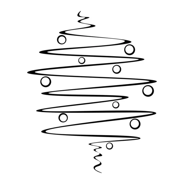 Arbre de Noël dessiné à la main. Illustration vectorielle Doodle — Photo