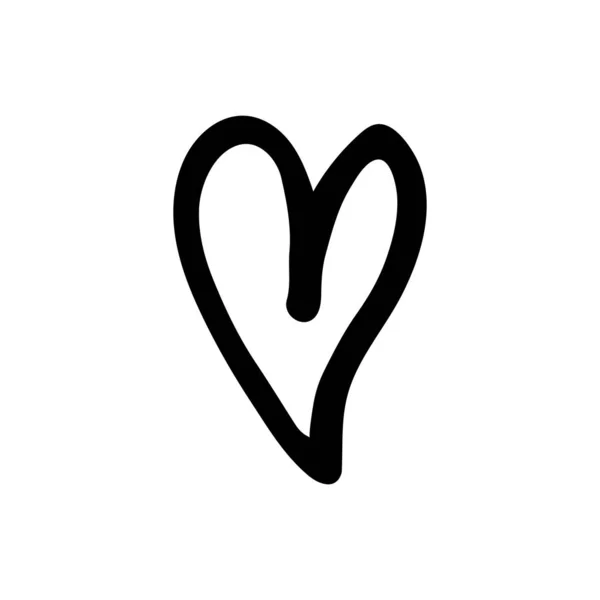 Met de hand getrokken Hart. Valentijnsdag, trouwdag. Zwarte harten doodle. — Stockfoto