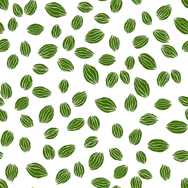 Met Hand Getekend Naadloos Patroon Met Groene Takken Bladeren Eenvoudige — Stockfoto