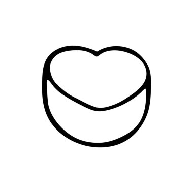 Marmelat eskizi. Logo, kart, sevgililer günü kartı için kupa karalaması.