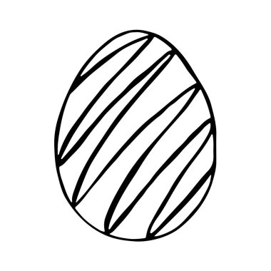 Paskalya yumurtası. Çocukların boyaması için siyah-beyaz çizimler. Kartlar, logolar, tatiller için eskiz yumurtaları.