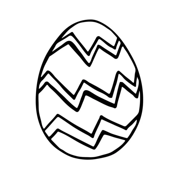 Velikonoční Vajíčko Černobílá Ilustrace Pro Zbarvení Dětmi Skica Vajec Karty — Stockový vektor
