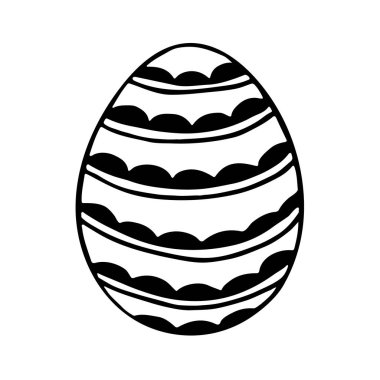 Paskalya yumurtası. Çocukların boyaması için siyah ve beyaz çizimler. Kartlar, logolar, tatiller için eskiz yumurtaları.