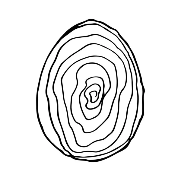 Doodle Easter Egg Ilustração Preto Branco Para Colorir Por Crianças — Fotografia de Stock