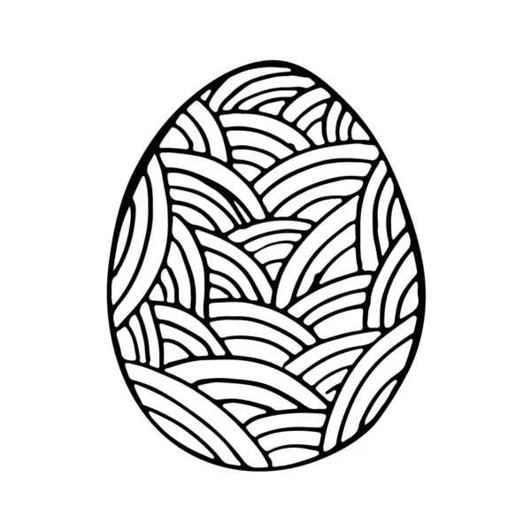 Doodle Easter Egg Black White Illustration Coloring Children Sketch Eggs — Stock Photo, Image