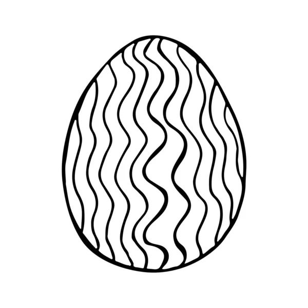 Doodle Easter Egg Black White Hand Drawn Illustrations Coloring Children — Stock Photo, Image