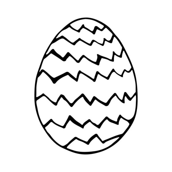 Doodle Easter Egg Black White Hand Drawn Illustrations Coloring Children — Stock Photo, Image