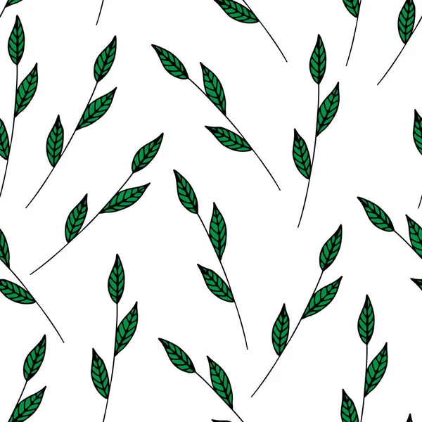 Seamless Pattern Doodle Branches Hand Drawn Colored Background Cards Festive — Stock Photo, Image