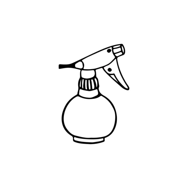 Schwarz Weiß Bild Eines Sprayers Vektorillustration Handgezeichnetes Doodle Für Design — Stockvektor