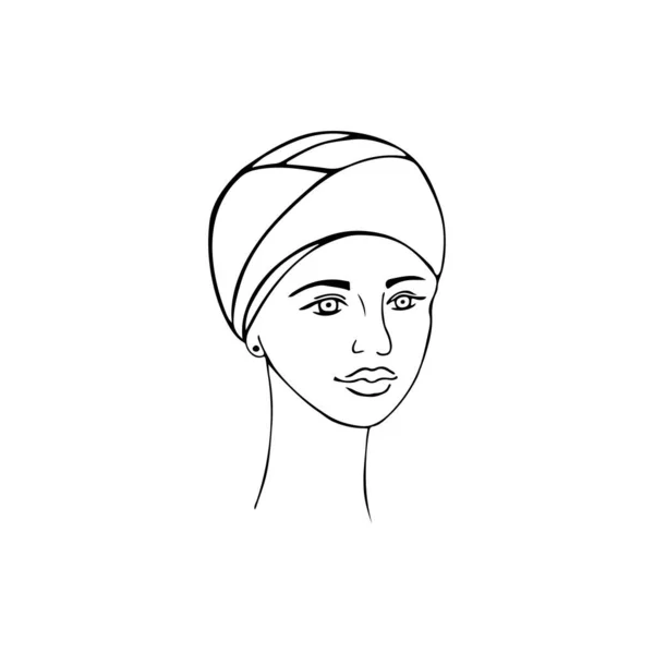 Fille Dessinée Main Concept Féminisme Doodle Avec Une Jolie Fille — Image vectorielle