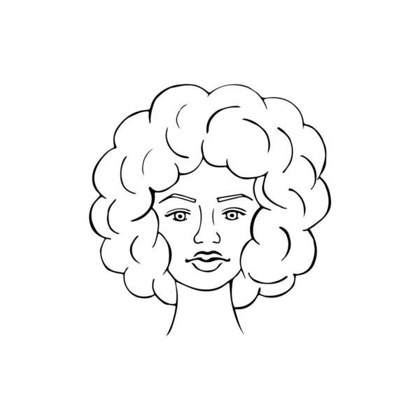 Chica Dibujada Mano Concepto Feminista Doodle Con Chica Bonita Ilustración — Vector de stock