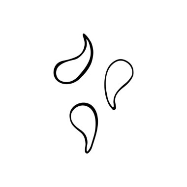 Karalama tarzında elle çizilmiş soyut damlalar. Doğrusal çizim. Vektör resmi.